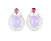 Jadeite (type-A), ruby and diamond earrings Jadeite (type-A), ruby and diamond earrings