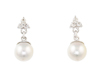 Pearl and diamond earrings