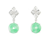 Jadeite (type-A) carving and diamond earrings