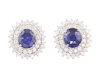 Blue sapphire and diamond earrings