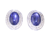 Blue star sapphire and diamond earrings Blue star sapphire and diamond earrings