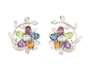 Mixed gem stones and diamond earrings