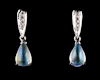 Moon stone and zircon earrings Moon stone and zircon earrings
