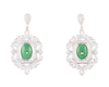 Jadeite (type-A) and diamond earrings Jadeite (type-A) and diamond earrings