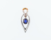 Blue sapphire and diamond pendant