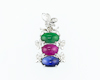 Blue sapphire, ruby, jadeite (type-A) and diamond pendant