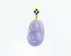 Jadeite (type-A) carving and blue sapphire pendant Jadeite (type-A) carving and blue sapphire pendant