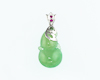 Jadeite (type-A) carving and ruby pendant Jadeite (type-A) carving and ruby pendant