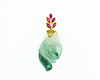 Jadeite (type-A) carving and ruby pendant Jadeite (type-A) carving and ruby pendant
