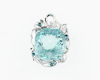 Aquamarine and diamond pendant