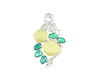Opal carving, emerald and diamond pendant Opal carving, emerald and diamond pendant