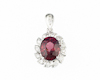 Malaya garnet and diamond pendant