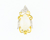 Moon stone and diamond pendant