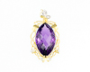 Amethyst and diamond pendant