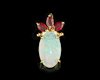 Opal and ruby pendant