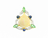 Opal, tsavorite garnet, blue sapphire and diamond pendant