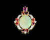Opal, sapphire and diamond pendant Opal, sapphire and diamond pendant