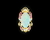 Opal, ruby and diamond pendant