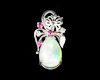 Opal, ruby and diamond pendant