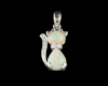 Opal and diamond pendant