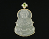 Jadeite (type-A) carving, peridot and diamond pendant
