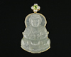 Jadeite (type-A) carving, peridot and diamond pendant Jadeite (type-A) carving, peridot and diamond pendant