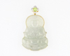 Jadeite (type-A) carving, peridot and diamond pendant