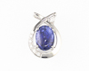 Blue sapphire and diamond pendant