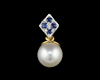 Fresh water pearl and blue sapphire pendant