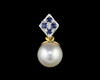 Fresh water pearl and blue sapphire pendant Fresh water pearl and blue sapphire pendant