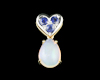Opal and blue sapphire pendant