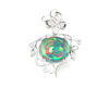 Opal and diamond pendant