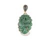 Jadeite (type-A) carving, opal and diamond pendant Jadeite (type-A) carving, opal and diamond pendant