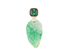 Jadeite (type-A) carving, opal and diamond pendant