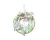 Pava shell, sapphire and garnet pendant and brouch Pava shell, sapphire and garnet pendant and brouch