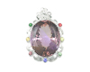 Ametrine, mixed gem stones and diamond pendant