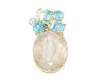 Rutile quartz, zircon and diamond pendant