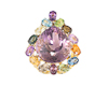 Ametrine and mixed gem stones pendant Ametrine and mixed gem stones pendant