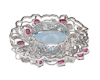 Aquamarine, spinel and diamond pendant