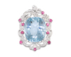 Aquamarine, spinel and diamond pendant Aquamarine, spinel and diamond pendant