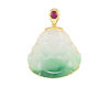 Jade carving and ruby pendant Jade carving and ruby pendant