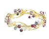 Tourmaline and diamond bangle