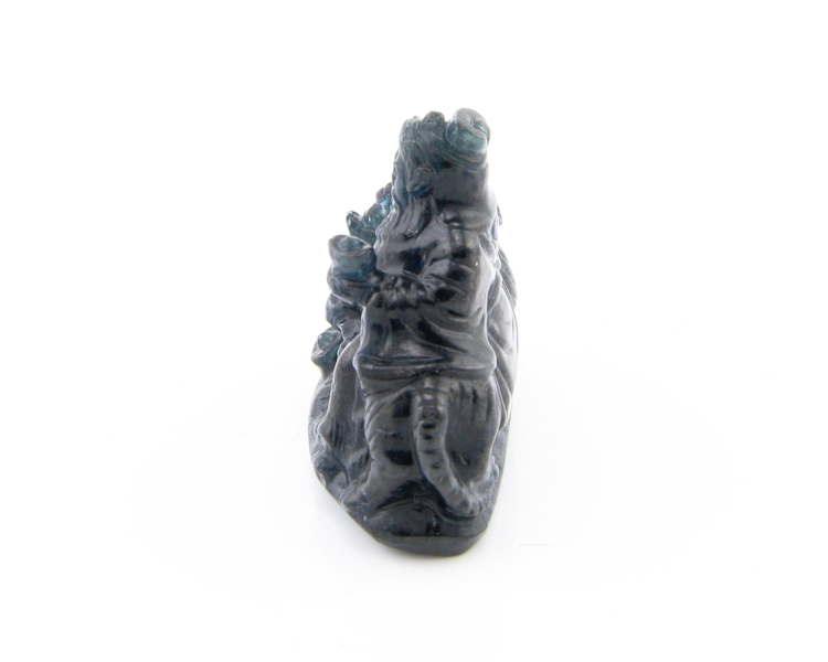 Blue sapphire Cai Shen statue - Click Image to Close