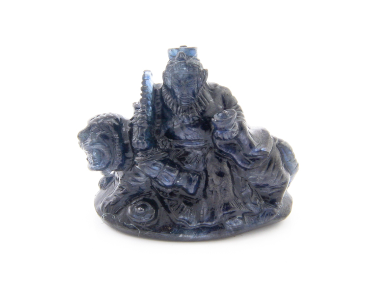 Blue sapphire Cai Shen statue - Click Image to Close