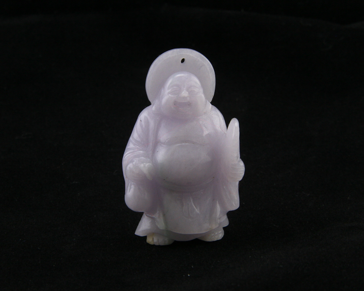 Jadeite (type-A) Budai amulet - Click Image to Close