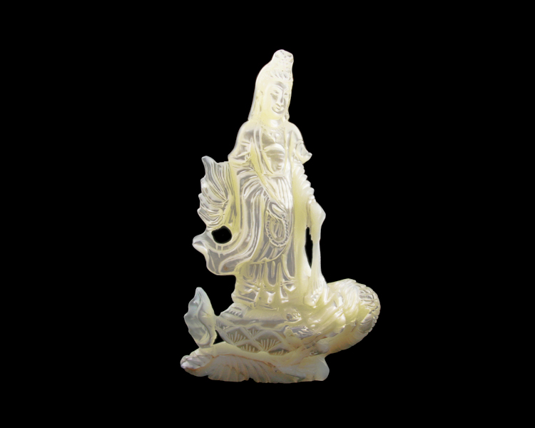 Mother of pearl Guan Yin statue - Click Image to Close