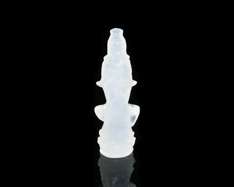 Moon stone Guan Yin statue - Click Image to Close