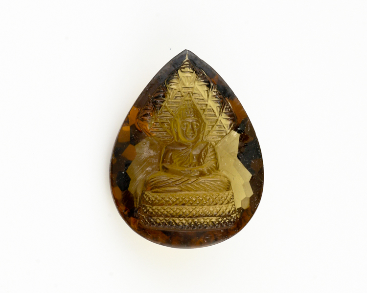 Quartz Gautama Buddha amulet - Click Image to Close