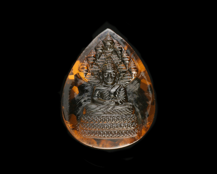 Quartz Gautama Buddha amulet - Click Image to Close