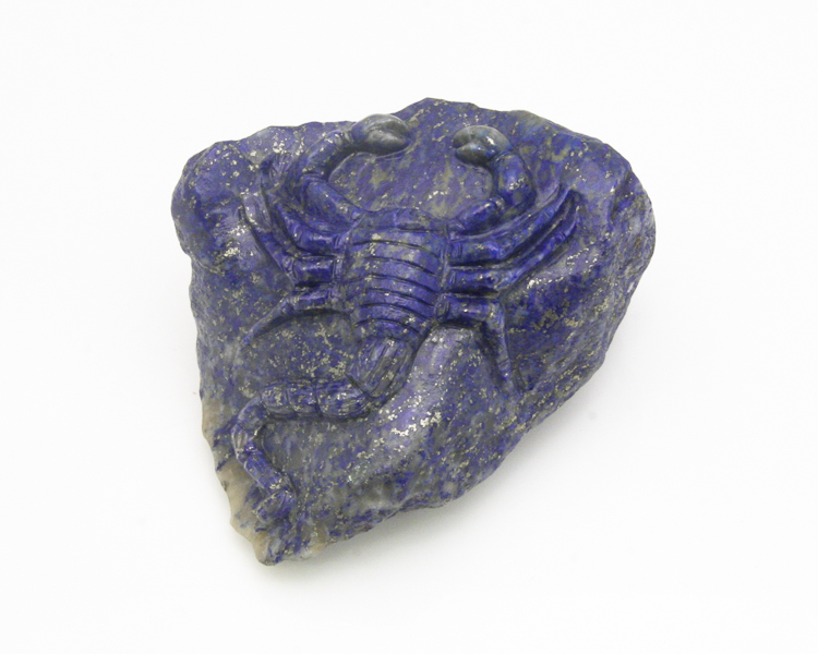 Lapis lazuli scorpion on rock - Click Image to Close